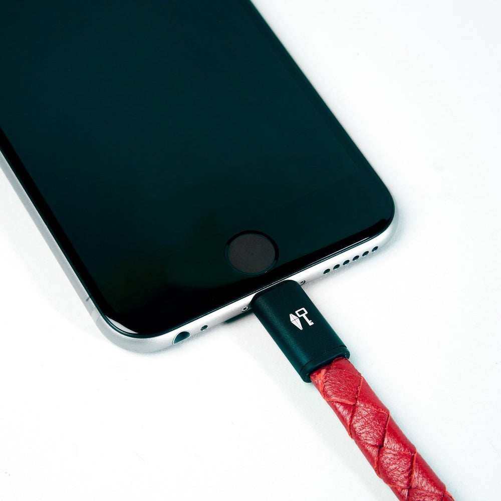 [OPEN BOX] KYTE  and  KEY Whip 1M Red Leather Lightning Cable