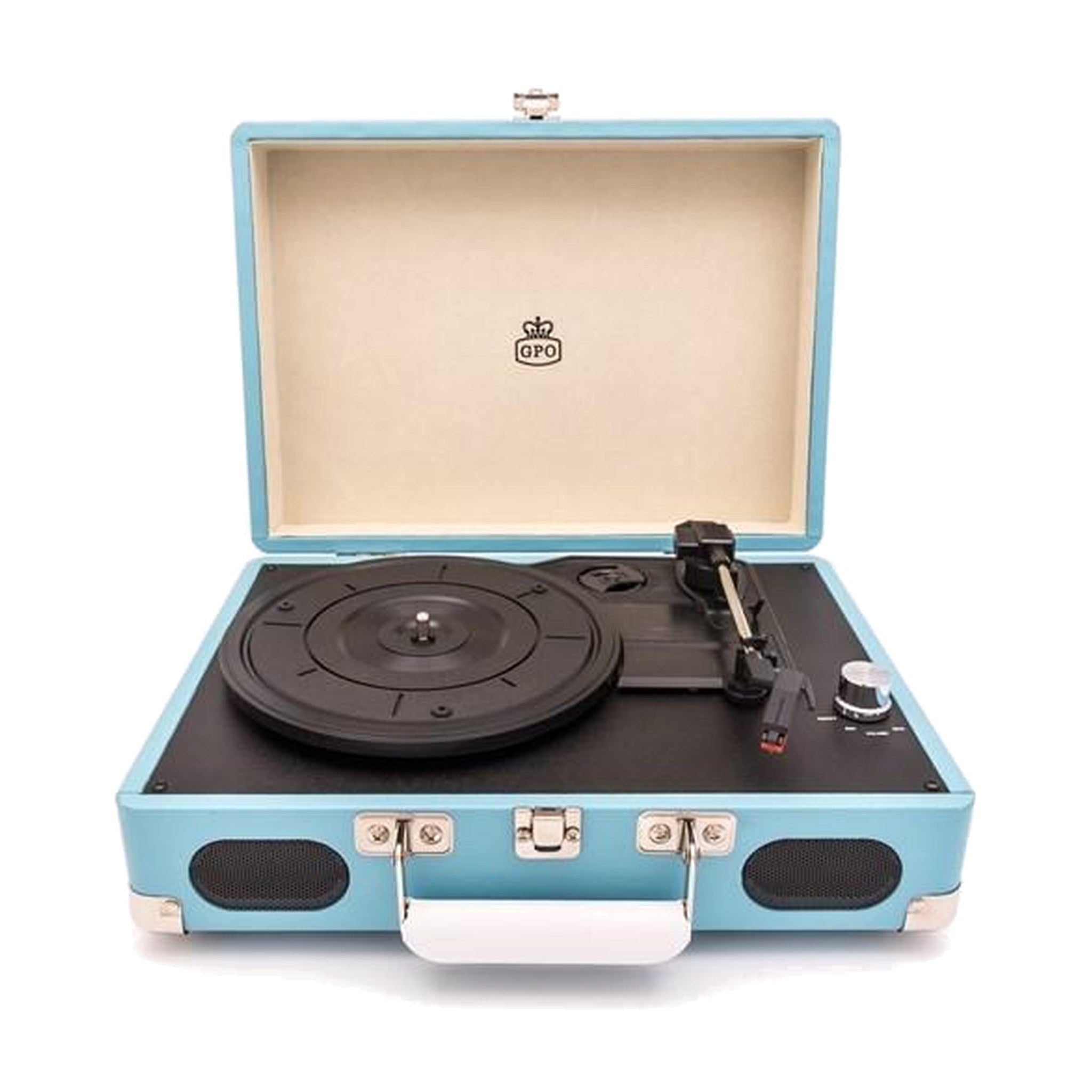 Gpo Soho Vinyl Record Player + Built-in Speaker - Blue