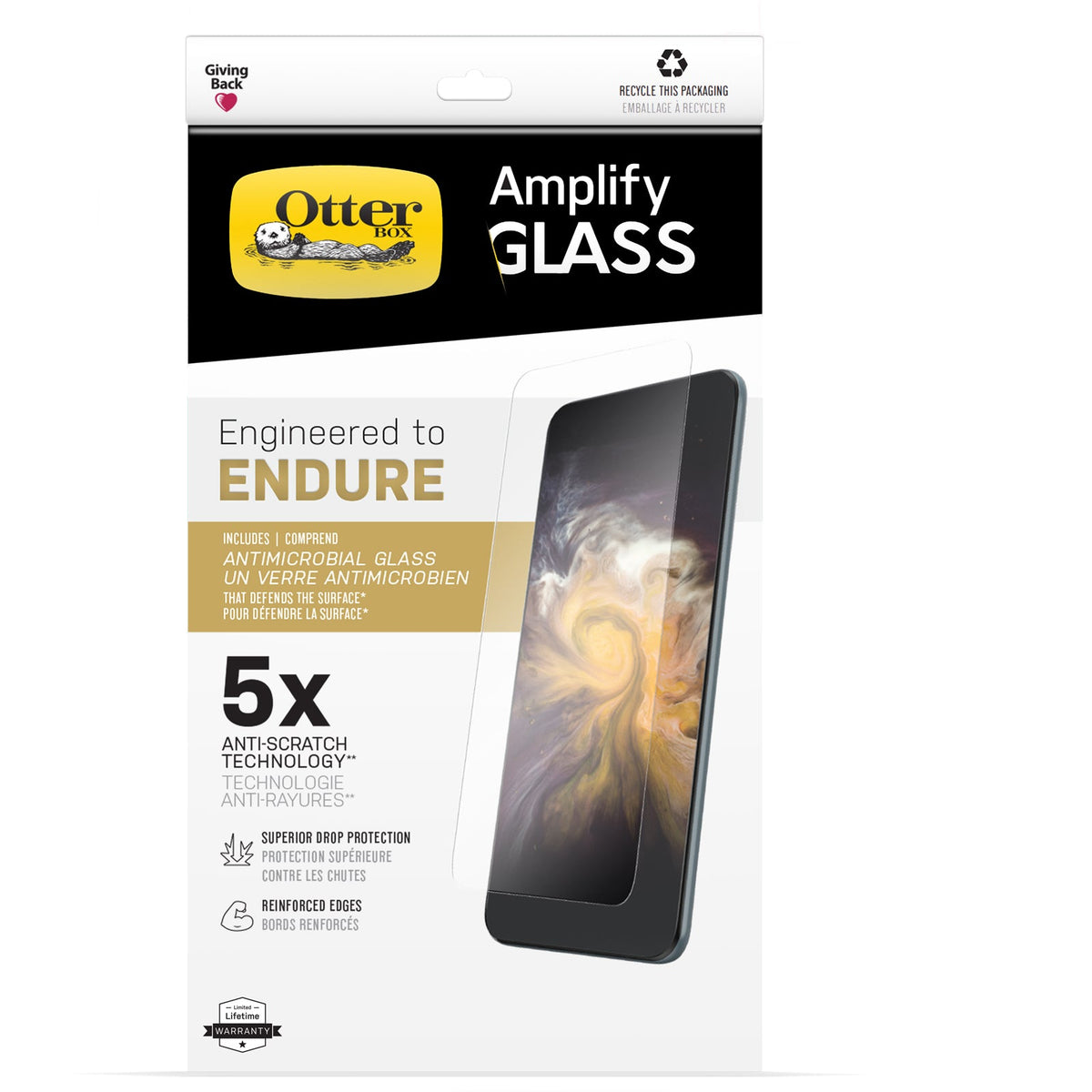 [OPEN BOX] OTTERBOX iPhone 13 Pro - Amplify Anti-Microbial Screen Protector