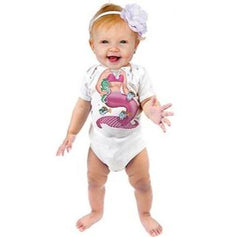 JUST ADD A KID Romper One-Piece Mermaid Pink - up to 12 Months