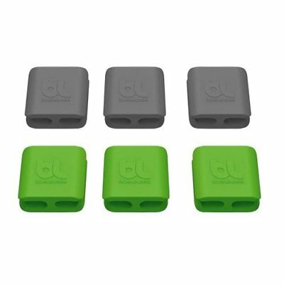 BLUELOUNGE Cable Clip Small - 2 Packs - Green &amp; Dark Grey