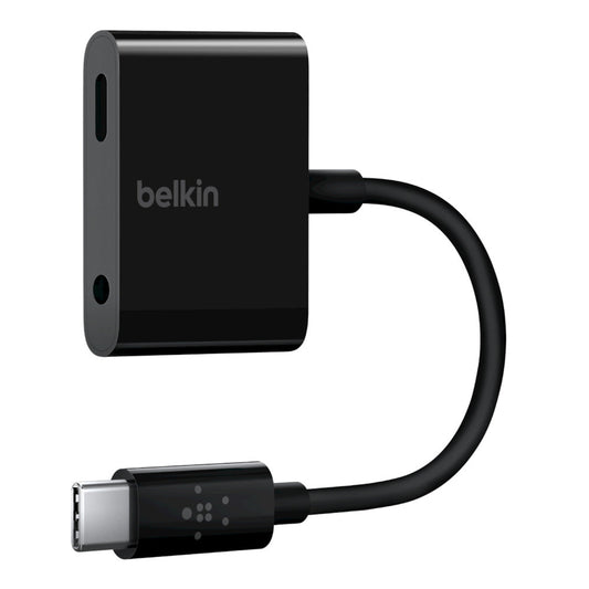 [OPEN BOX] BELKIN Rockstar 3.5mm Audio USB-C Connector for Charge Adapter - Black